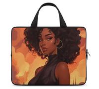 Belle femme noire housse d'ordinateur portable ultra-mince, sac imperméable pour ordinateur portable, sac de protection portable avec dragonne, Style :, 13inch
