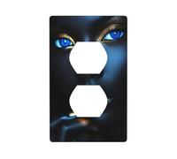 Belle femme noire yeux bleus lèvres dorées couvercle interrupteur couvercle décoratif 1 gang plaque murale pour cuisine salle de bain taille 7 x 11,4 cm