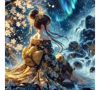 Belle Fille à la Cascade Puzzle 1000 Pièces Adultes, 65x65cm DIY Puzzle Impossible Jeu de Création et Logique, Puzzles Classiques pour Adultes et Enfants de 12 Ans et Plus