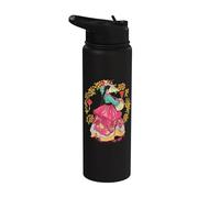 Belle fille coréenne portant un Hanbok coréen traditionnel Stainless Steel Insulated Water Bottle
