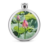 Belle fiole à whisky en forme de fleurs de lotus, petite bouteille portable de voyage, bouteille en acier inoxydable anti-fuite pour fête de mariage, témoin d'honneur, cadeau de demoiselle d'honneur