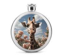 Belle fiole à whisky en forme de girafe, petite bouteille à liqueur de voyage portable, en acier inoxydable, anti-fuite pour fête de mariage, témoin d'honneur, cadeau de demoiselle d'honneur - 140 ml