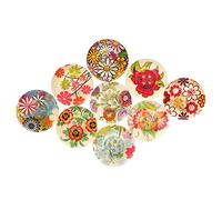 belle fleur boutons ronds avec 4 trousboutons de décoration pour bricolage couture artisanat, diamètre 30mm, 100 pièces boutons de couture en bois Clothing Accessories