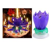 Belle Fleur de Lotus anniversaire Bougies de rotation Musique Bougies pour Party Decoration Anniversaire