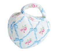 Belle fleur en forme de cœur Organisateurs de maquillage Sac de voyage étanche Sac cosmétique Sac de rangement pour femmes filles Sac de maquillage résistant à l'eau, bleu, Taille unique