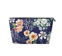Belle Fleur Jardin Pétale Floral Feuilles Prairie Orange, Trousse de Toilette Trousse de Maquillage Sac à cosmétiques Trousse de Toilette de Voyage Portable