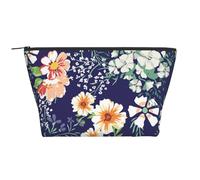 Belle Fleur Jardin Pétale Floral Feuilles Prairie Orange, Trousse de Toilette Trousse de Maquillage Sac à cosmétiques Trousse de Toilette de Voyage Portable