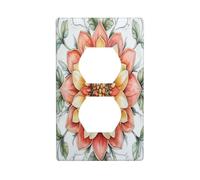 Belle fleur sur blanc en céramique couvercle interrupteur couvercle décoratif 1 gang plaque murale pour cuisine salle de bain taille 7 x 11,4 cm