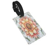 Belle fleur sur céramique blanche étiquettes de bagage étiquette nom étiquette étiquette valise, idéal pour voyage croisière, sac à dos