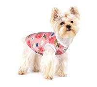 Belle Fraise Rose,T-Shirt sans Manches en Coton pour Animaux de Compagnie, Gilet Respirant, Extensible et Doux,S