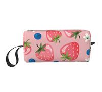 Belle Fraise Rose, Trousse de Maquillage Trousse à cosmétiques Trousse de Toilette de Voyage Portable Pochette de Maquillage