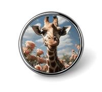 Belle girafe ronde badge mignon émail broche bouton broche personnalisée vêtements décoration unisexe porte-badge chapeaux sacs chemises décoration