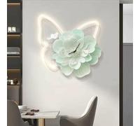 Belle Horloge Murale Décorative Papillon Creative Entrée Murale Art avec Lumière pour Salon Chambre
