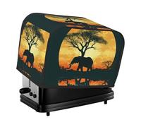 Belle housse de grille-pain en forme d'éléphant pour machine à pain à 2 tranches - Housse matelassée anti-poussière - Housse lavable pour petit appareil de cuisine