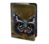 Belle housse de passeport avec imprimé ailes de papillon de nuit, étui portefeuille pour cartes et documents