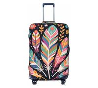 Belle housse de protection de bagage de voyage en plumes - Housse de protection pour valise de 45,7 à 81,3 cm, noir, violet, rouge, noir, Medium