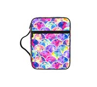 Belle housse de protection pour la Bible aux couleurs de l'arc-en-ciel avec imprimé sirène, étui de transport avec poignée durable pour homme et femme