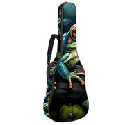 Belle housse pour guitare acoustique de 101/104/106 pouces avec compartiment pour accessoires, sac de transport étanche avec couche de protection, grenouille colorée, multicolore, 42.9x16.9x4.7 in,