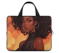 Belle housse pour ordinateur portable de 10 pouces, sac de protection portable pour ordinateur portable avec dragonne pour femme noire