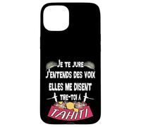 Belle idee Cadeau Souvenir de l'ile de Tahiti Coque pour iPhone 15 Plus