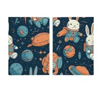 Belle île dans la mer Portefeuille de passeport de voyage en PU Étui mince pour passeport pour femmes hommes étui en cuir pour voyage Essentials, Lapin et espace, 20.3x13.8cm