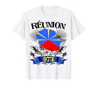 Belle île de Réunion 974 Carte Drapeau Margouillat Fierté T-Shirt