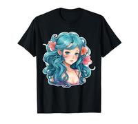 Belle Illustration de sirène Anime Manga Graphique T-Shirt