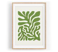 Belle illustration motif de feuilles de plantes minimal décoratif couleur motif encadré nature en A3