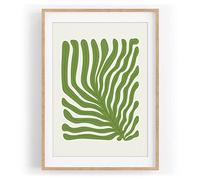 Belle illustration motif de feuilles de plantes minimal décoratif couleur motif encadré nature en A3