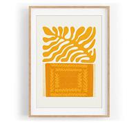 Belle illustration motif de feuilles de plantes minimal décoratif couleur motif encadré nature en A3
