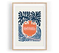 Belle illustration motif de feuilles de plantes minimal décoratif couleur motif encadré nature en A3