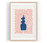 Belle illustration motif de feuilles de plantes minimal décoratif couleur motif encadré nature en A3