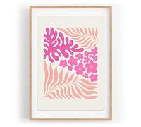Belle illustration motif de feuilles de plantes minimal décoratif couleur motif encadré nature en A3