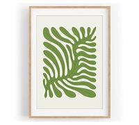 Belle illustration motif de feuilles de plantes minimal décoratif couleur motif encadré nature en A3