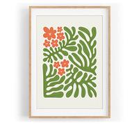 Belle illustration motif de feuilles de plantes minimal décoratif couleur motif encadré nature en A3