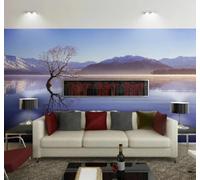Belle Image En En Trois Dimensions De Paysage Avec Lac Papier Peint 3D Installation Facile Intissé Tapisserie Bureau Salon Canapé Chambre Décoration Murale-350cm×256cm