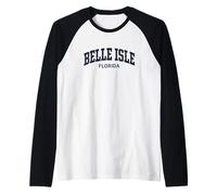 Belle Isle Florida Vintage Athletic Sports Design Manche Raglan