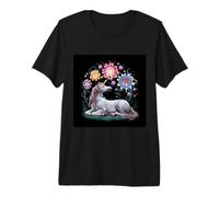 Belle Licorne avec de Belles Fleurs T-Shirt Haut de Gamme