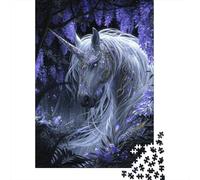 Belle Licorne Puzzles en Bois pour Adultes 1000 Pièces Décoration Intérieure Jeux ÉduChatifs Cadeaux d'anniversaire pour Family Games Stress Relief Toy 1000pcs (75x50cm)