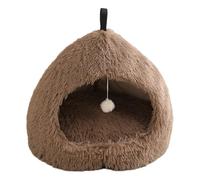 Belle maison pour animaux de compagnie en peluche douce Maisons intérieures Abris de couchage avec jouets suspendus en verre et chaud pour petits chiens chats Lit de repos