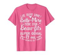 Belle-Maman Belle-Mère Maman-Bonus Fete des Meres T-Shirt, Homme, Rose Chiné, M