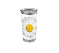 Belle marguerite anglaise de couleur blanche Gobelet isotherme en acier inoxydable double paroi