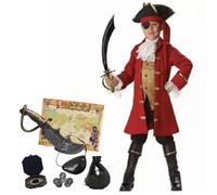 Belle & Moana Déguisement de Pirate pour Enfant Deguisement Pirate Costume Kids Garçon avec Pirate Accessoires Anniversaire Fêtes Carnaval Halloween Cosplay 7-8 ans