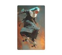 Belle nonne Performing Skateboard simple à bascule vierge Plaque murale Couvercle décoratif 1 gang pour cuisine salle de bain Taille 11,4 x 7 cm