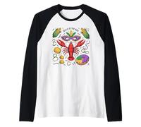 Belle of The Boil Mardi Gras Motif écrevisses Manche Raglan