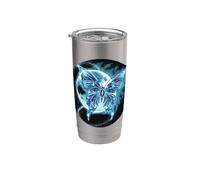 Belle papillon avec lune légère. Gobelet isotherme en acier inoxydable double paroi