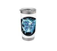 Belle papillon avec lune légère. Gobelet isotherme en acier inoxydable double paroi