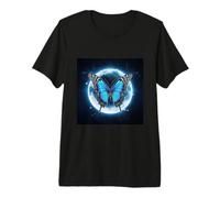 Belle Papillon avec Lune légère. T-Shirt Haut de Gamme
