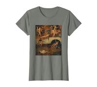 Belle Peinture surréaliste célèbre T-Shirt, Femme, Vert Kaki chiné, L