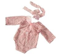 Belle Photo De Bébé Prenant Un Robeur En Dentelle Et Un Bandeau De Perle Pour Les Nouveau-nés Photographie Professionnelle Studio Photo Accessoires À La Mode
